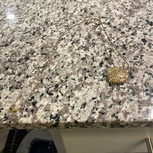 18 inch Faux Gold heart shape charm necklace